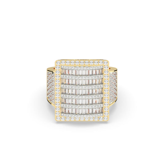 Baguette Brilliance Wide Gold Ring