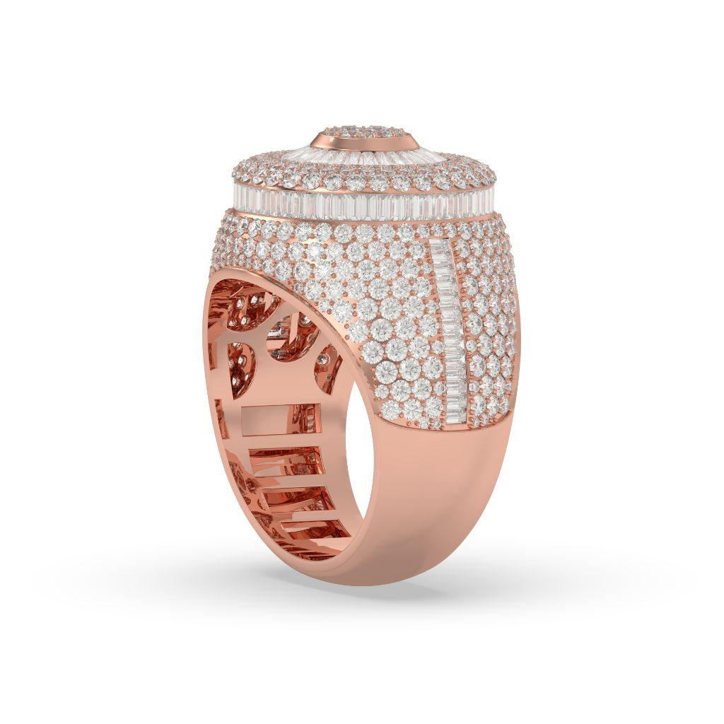 Triple Halo Radiant Circle Ring