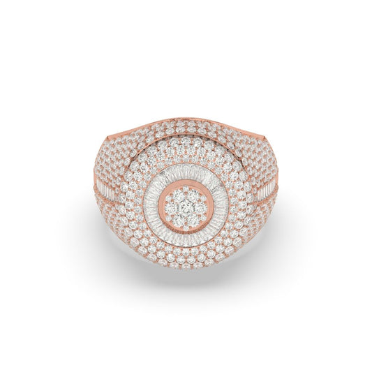 Triple Halo Radiant Circle Ring