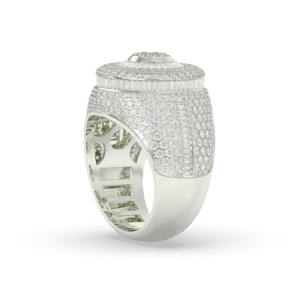 Triple Halo Radiant Circle Ring