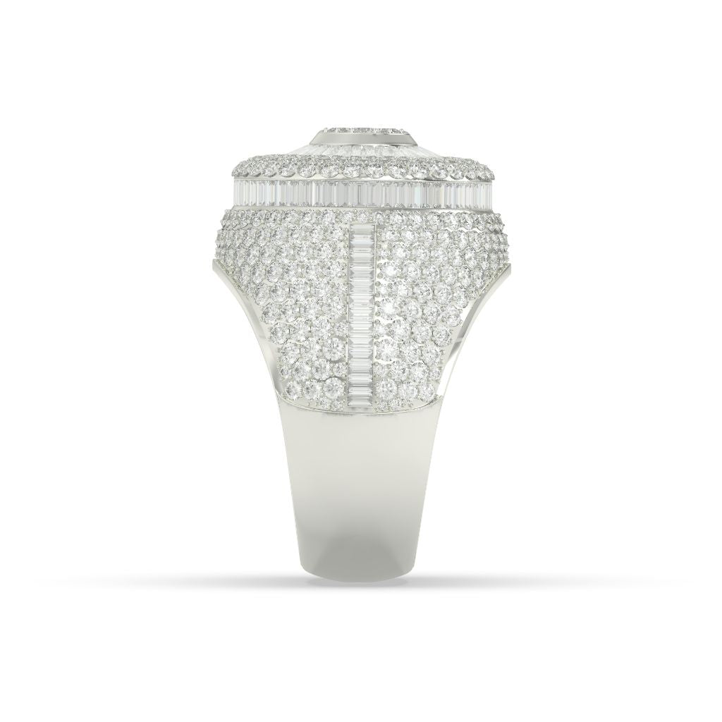 Triple Halo Radiant Circle Ring