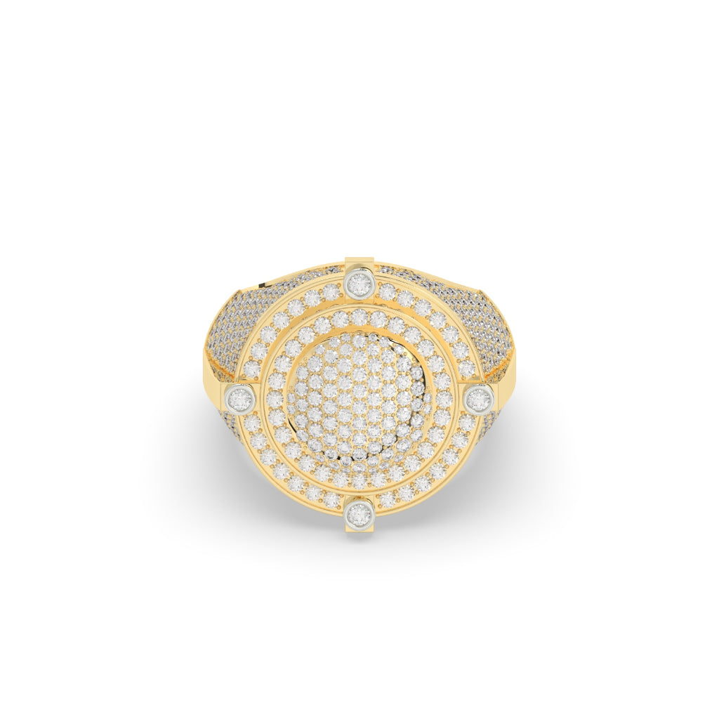 Radiant Round Diamond Dome Ring