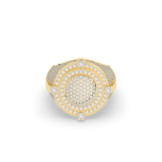Radiant Round Diamond Dome Ring