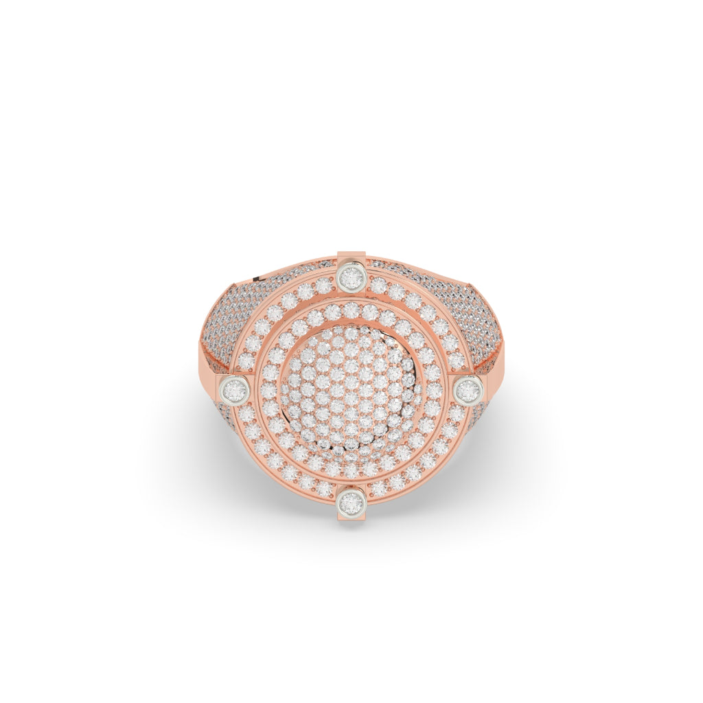 Radiant Round Diamond Dome Ring