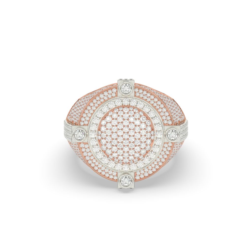 Royal Frosted Halo Gold Ring