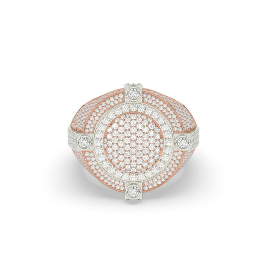 Royal Frosted Halo Gold Ring
