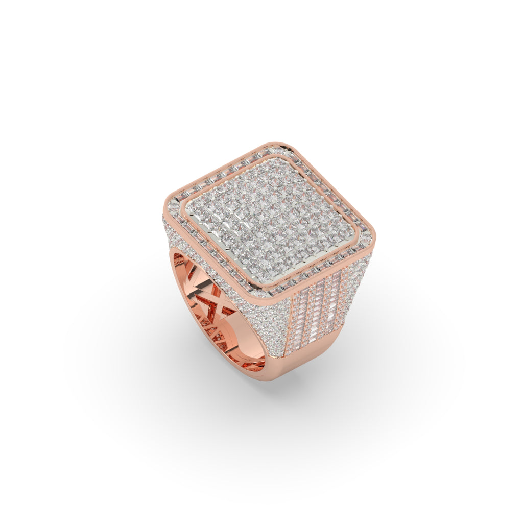 Square Royal Grid Diamond Ring