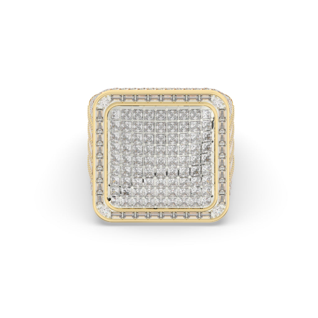 Square Royal Grid Diamond Ring