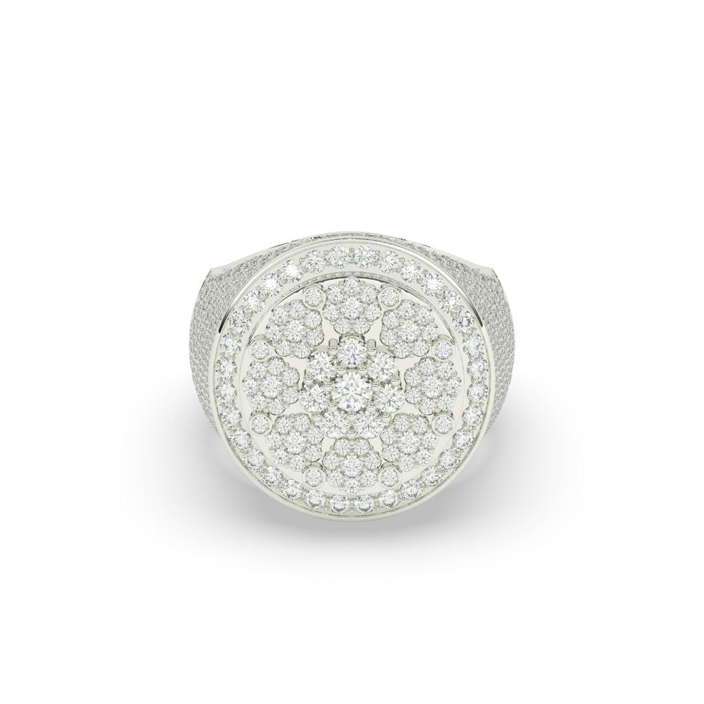 Royal Frosted Circle Cluster Ring