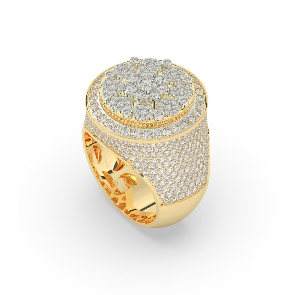 Royal Frosted Circle Cluster Ring