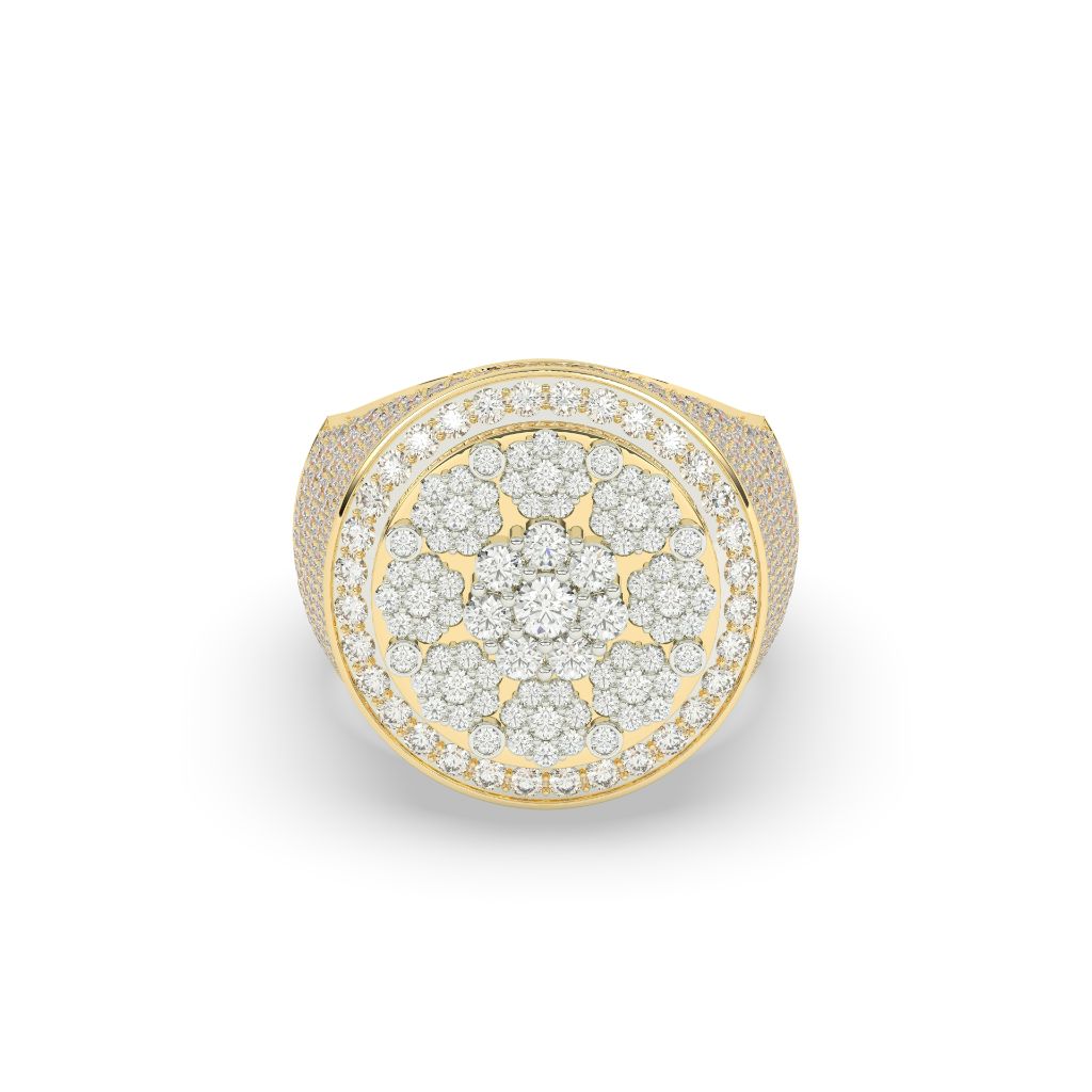 Royal Frosted Circle Cluster Ring