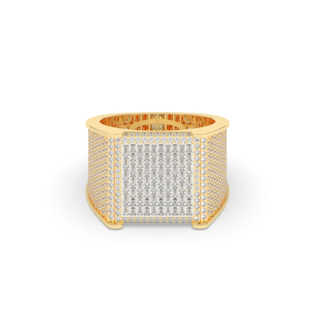 Square Block Baguette Diamond Ring