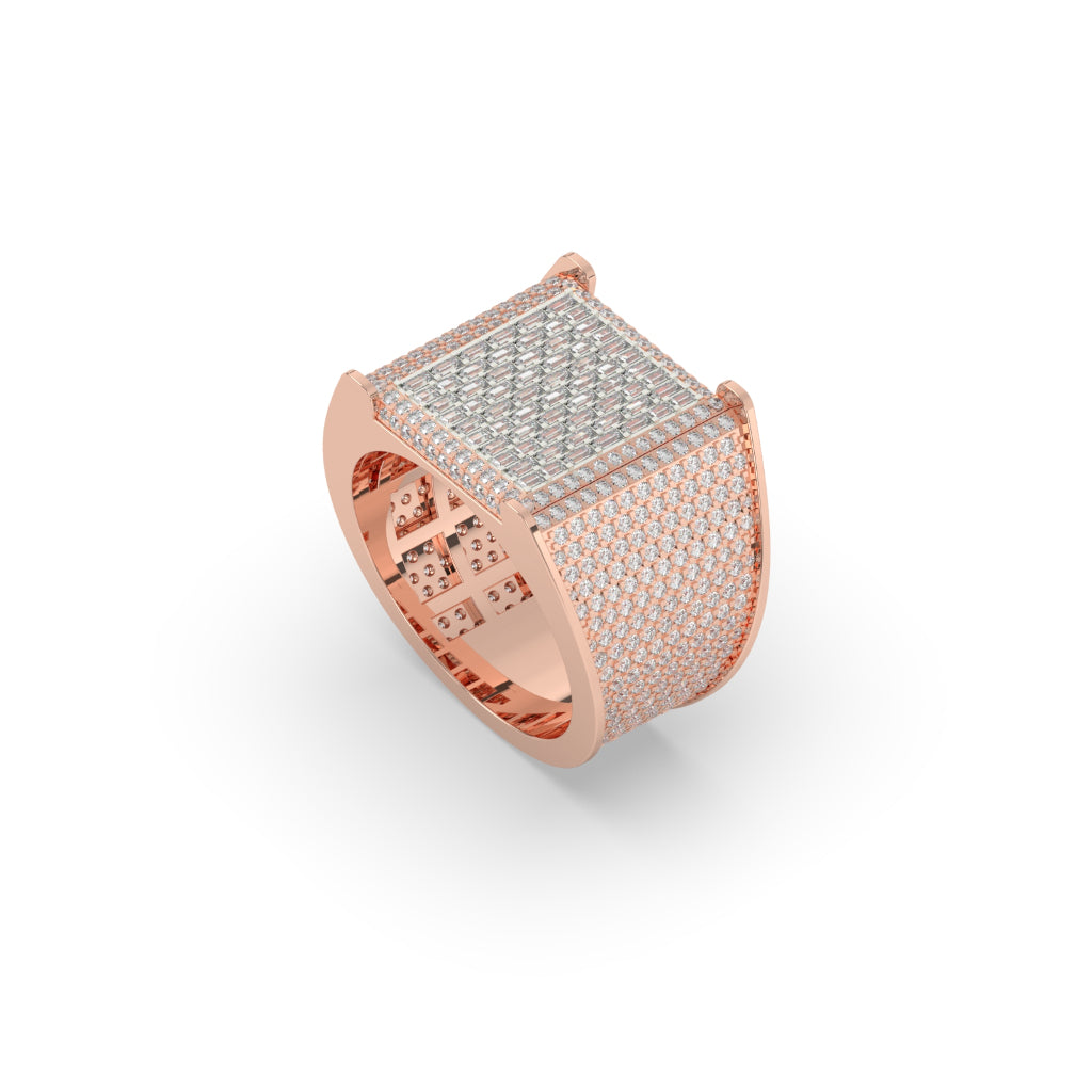 Square Block Baguette Diamond Ring