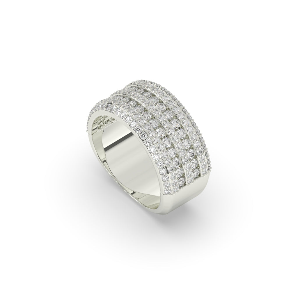 Five Row Pavé Diamond Band