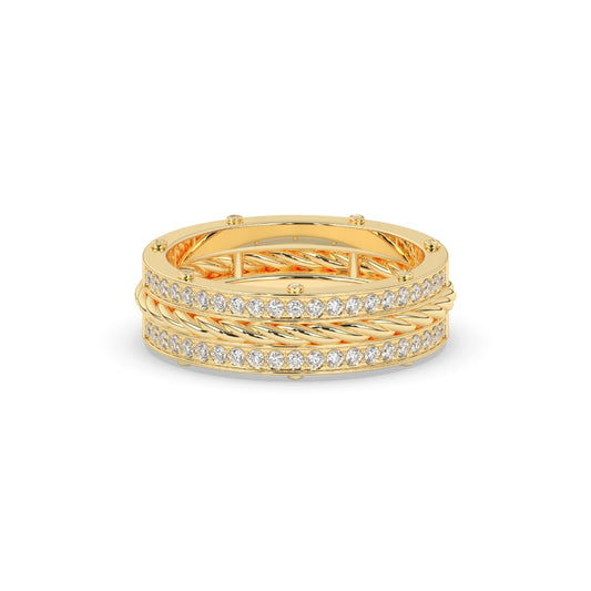 Twisted Rope Pavé Diamond Band
