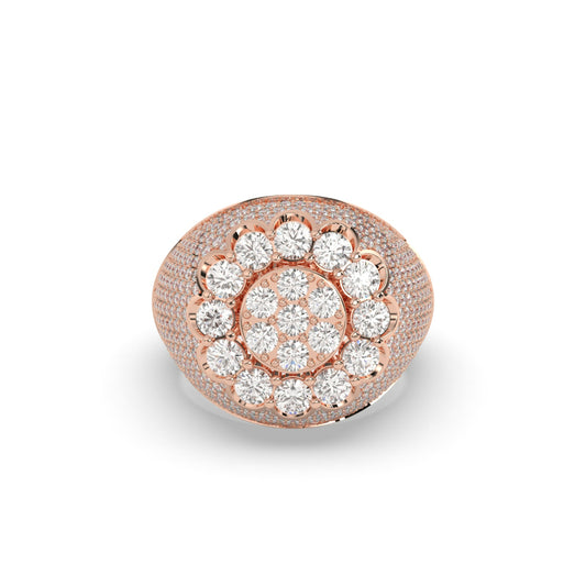 Golden Bloom Pavé Diamond Ring