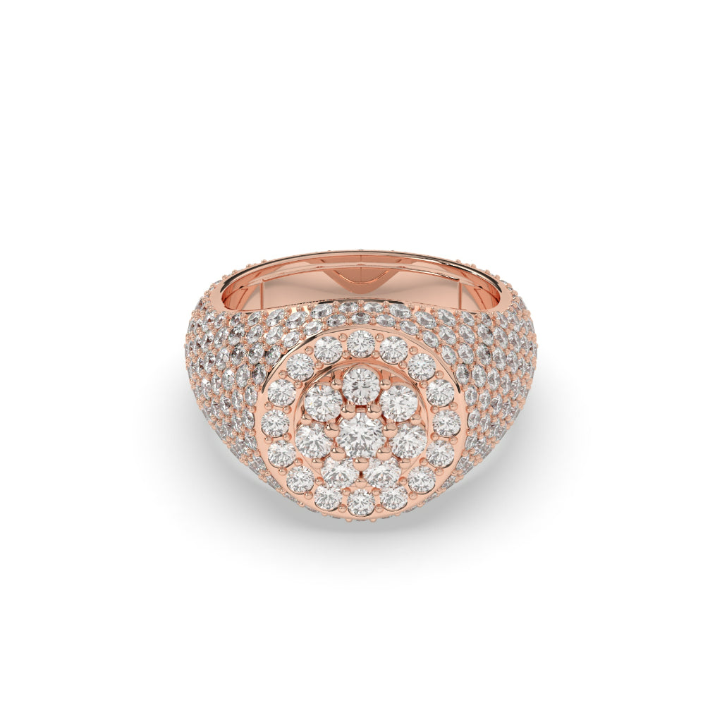 Golden Dome Pave Cluster Ring