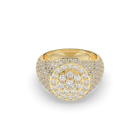 Golden Dome Pave Cluster Ring