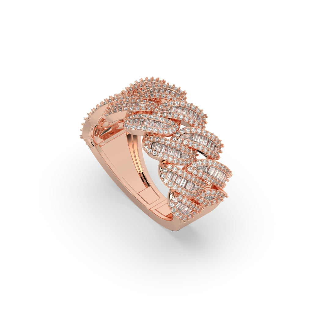 Iced Cuban Link Diamond Ring