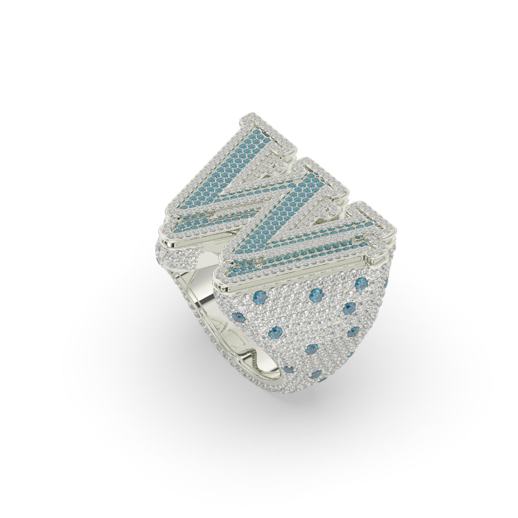 Bold Gold W Initial Ring
