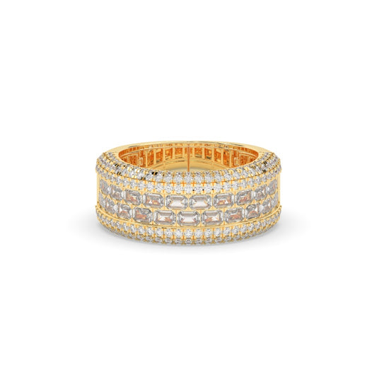 Royal Radiance Emerald Diamond Band
