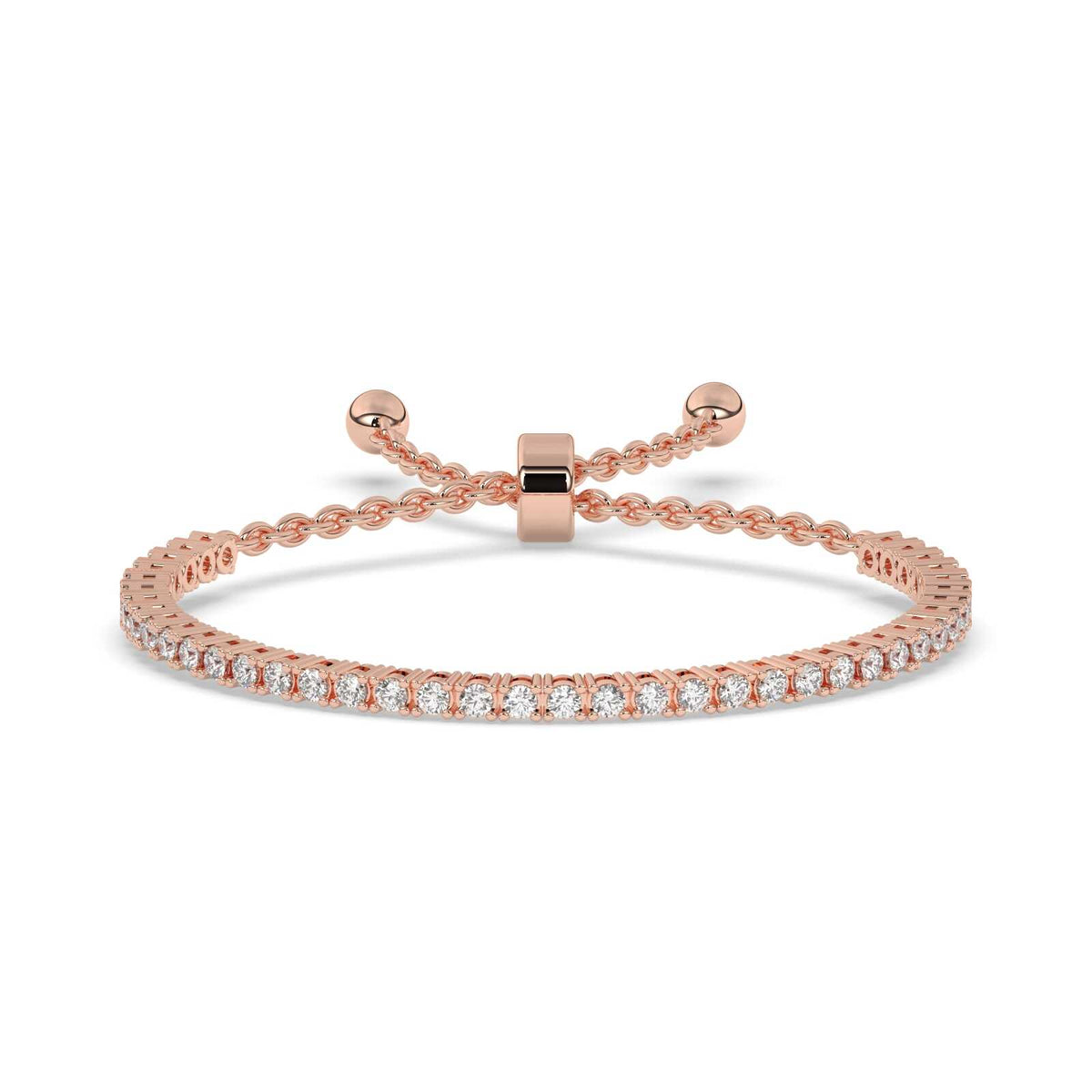 Adjustable Gold Diamond Tennis Bracelet