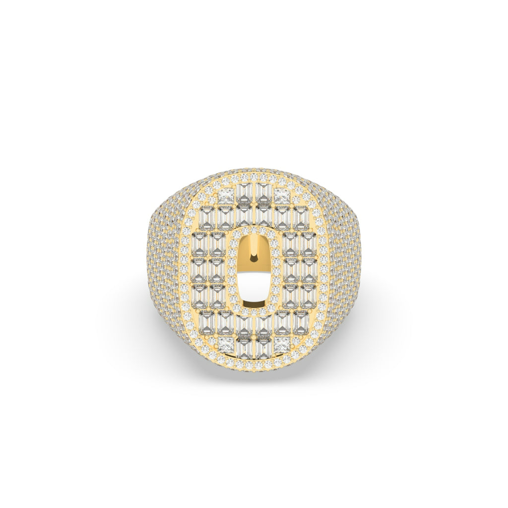 Golden Baguette Oval Ice Ring