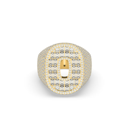 Golden Baguette Oval Ice Ring