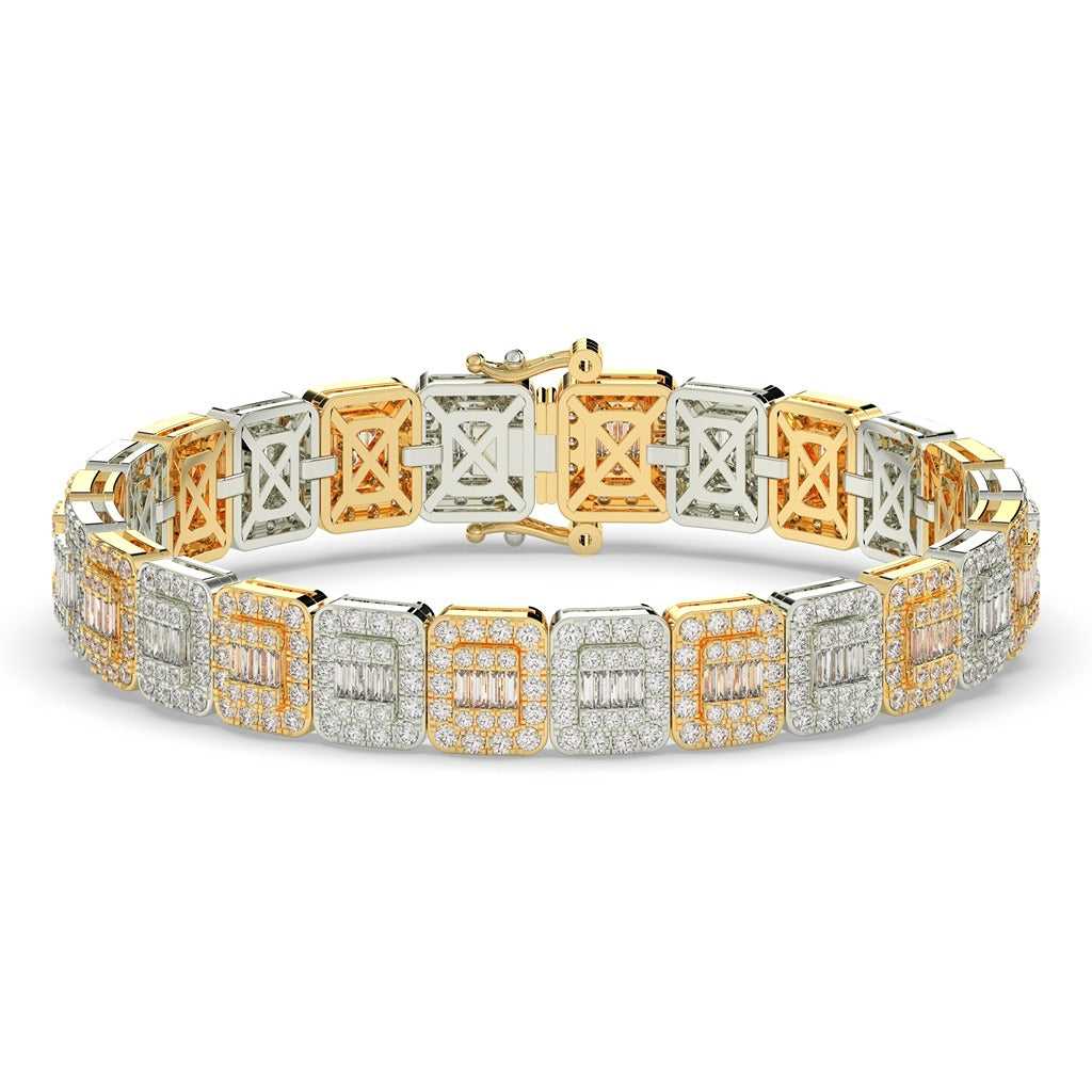 Baguette Block Sparkle Gold Bracelet
