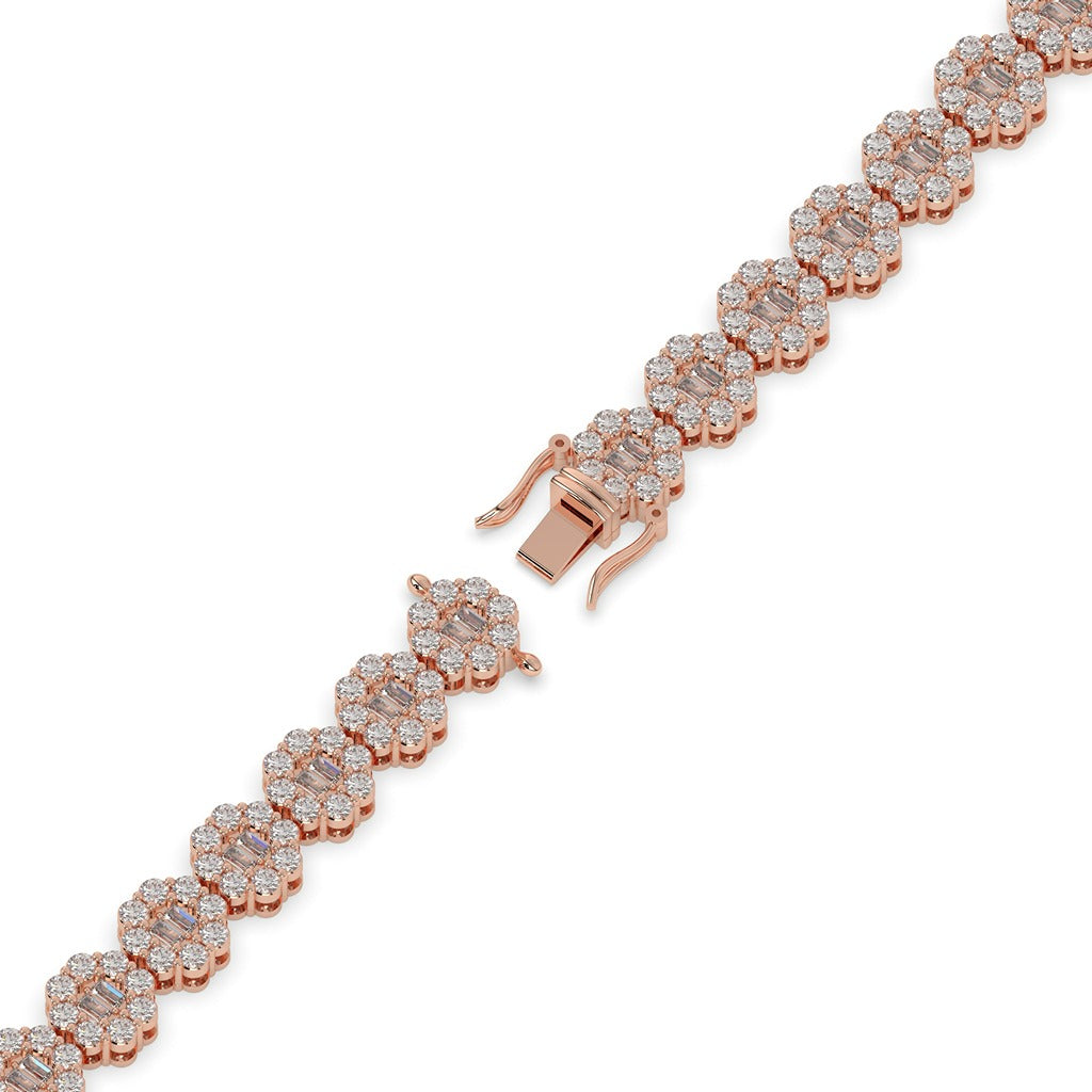 Golden Blossom Baguette Link Bracelet
