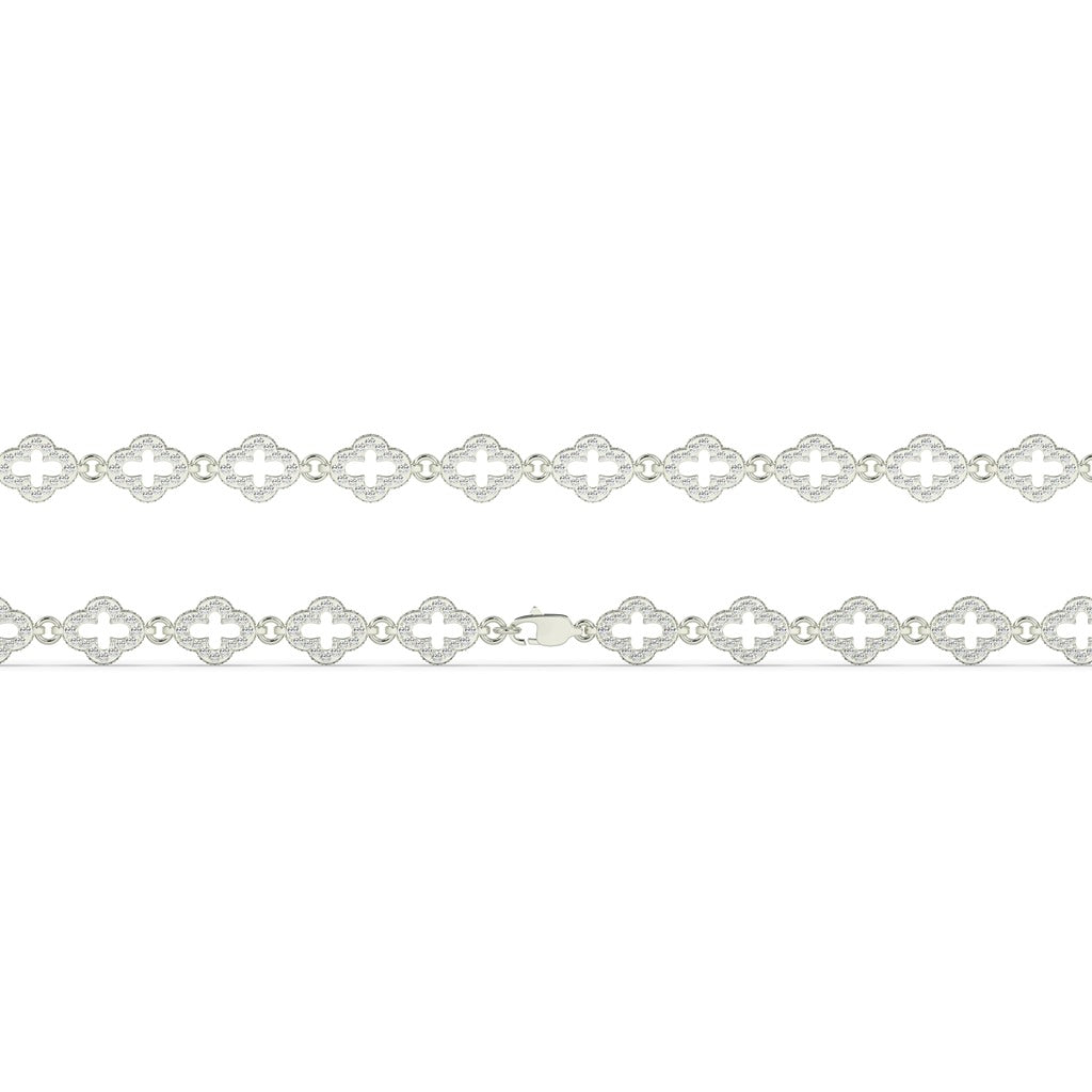 Two-Tone Clover Cross Bracelet