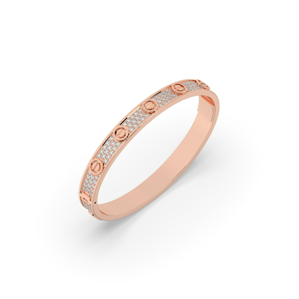 Diamond Studded Screw Motif Bracelet