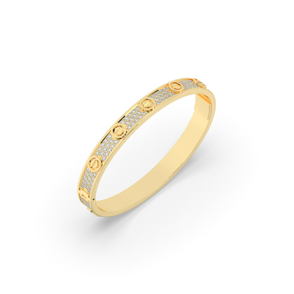 Diamond Studded Screw Motif Bracelet