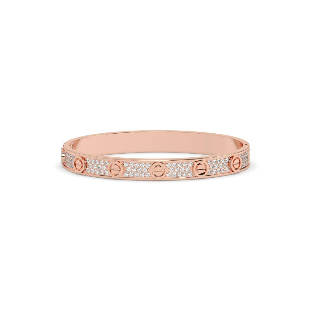 Diamond Studded Screw Motif Bracelet