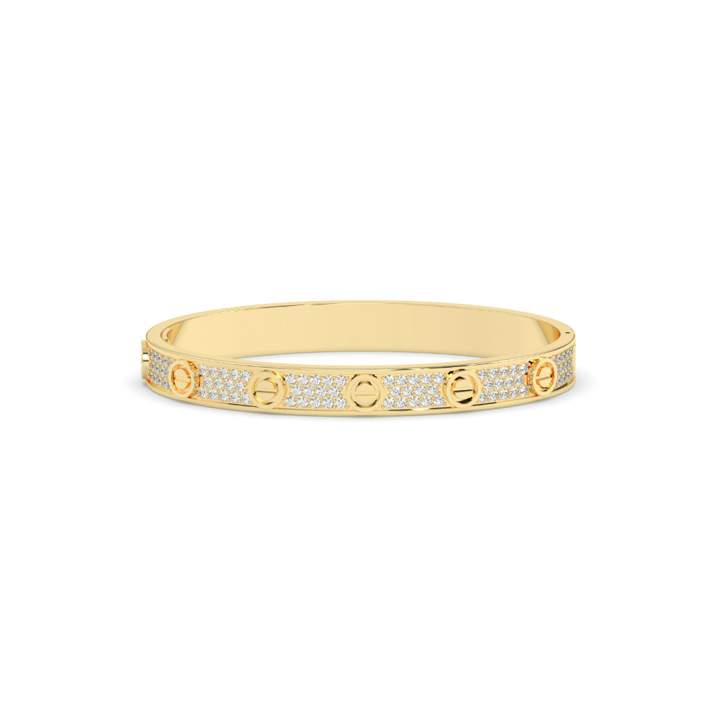 Diamond Studded Screw Motif Bracelet
