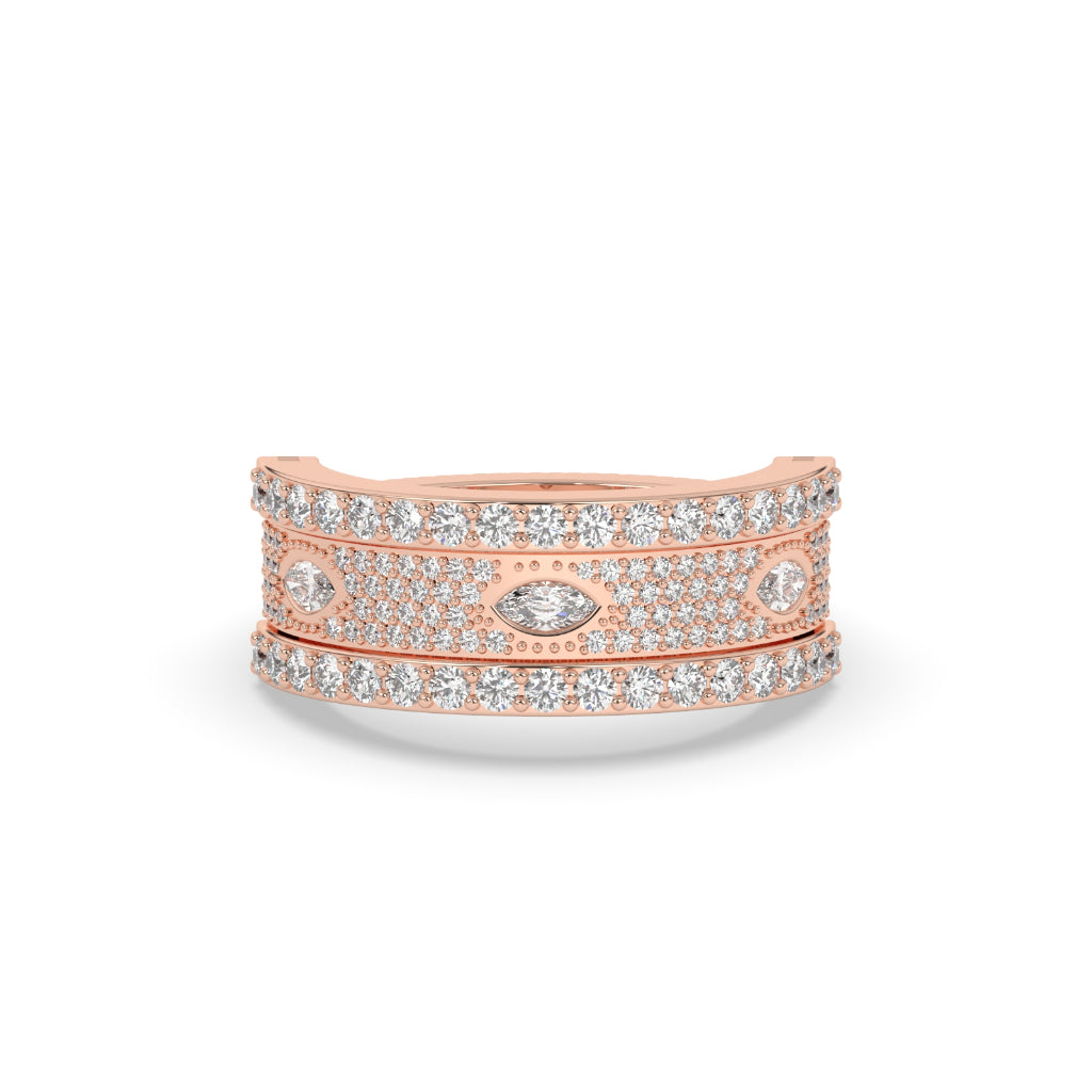Triple Row Marquise Accent Ring