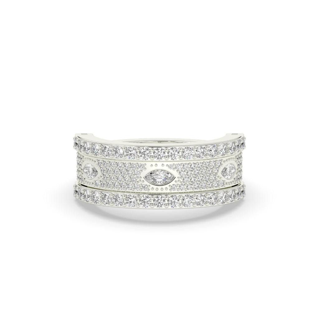 Triple Row Marquise Accent Ring