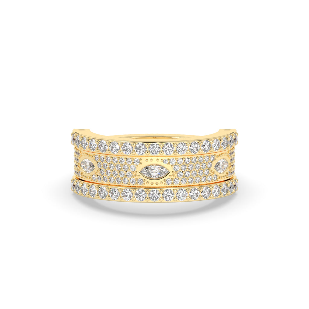 Triple Row Marquise Accent Ring