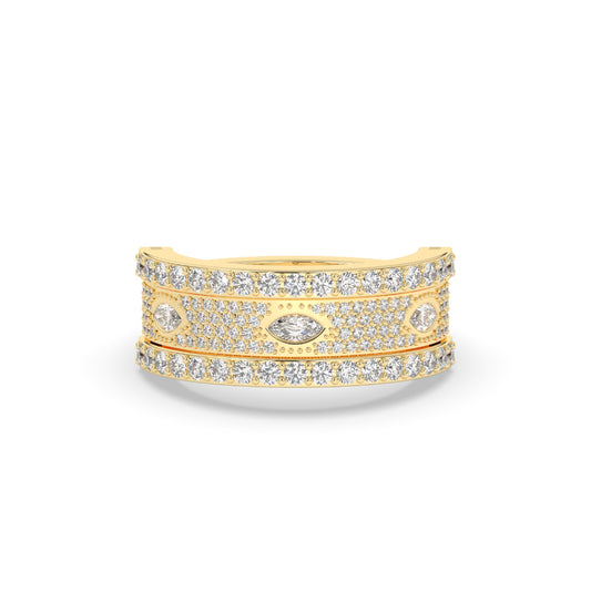 Triple Row Marquise Accent Ring