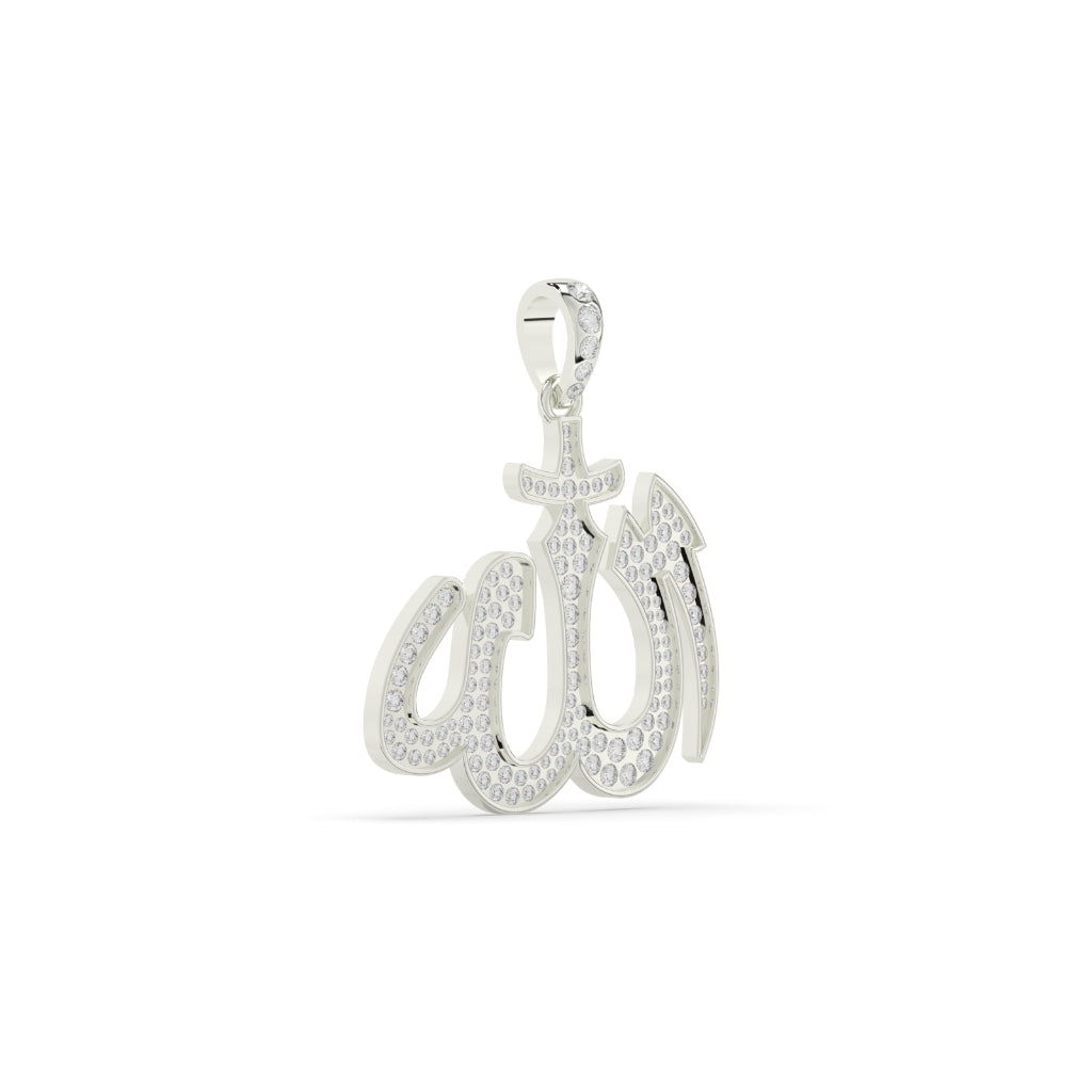 Allah Name Gold Diamond Pendant