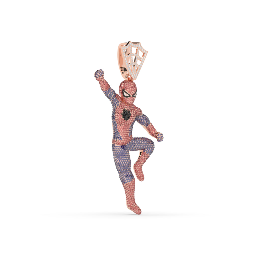 Iced Spiderman Hero Pendant Charm