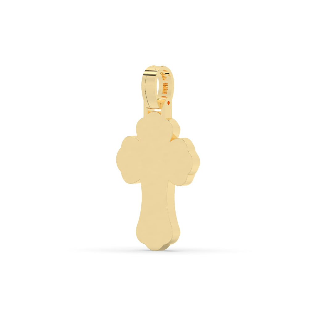 Baguette Diamond Curved Cross Pendant