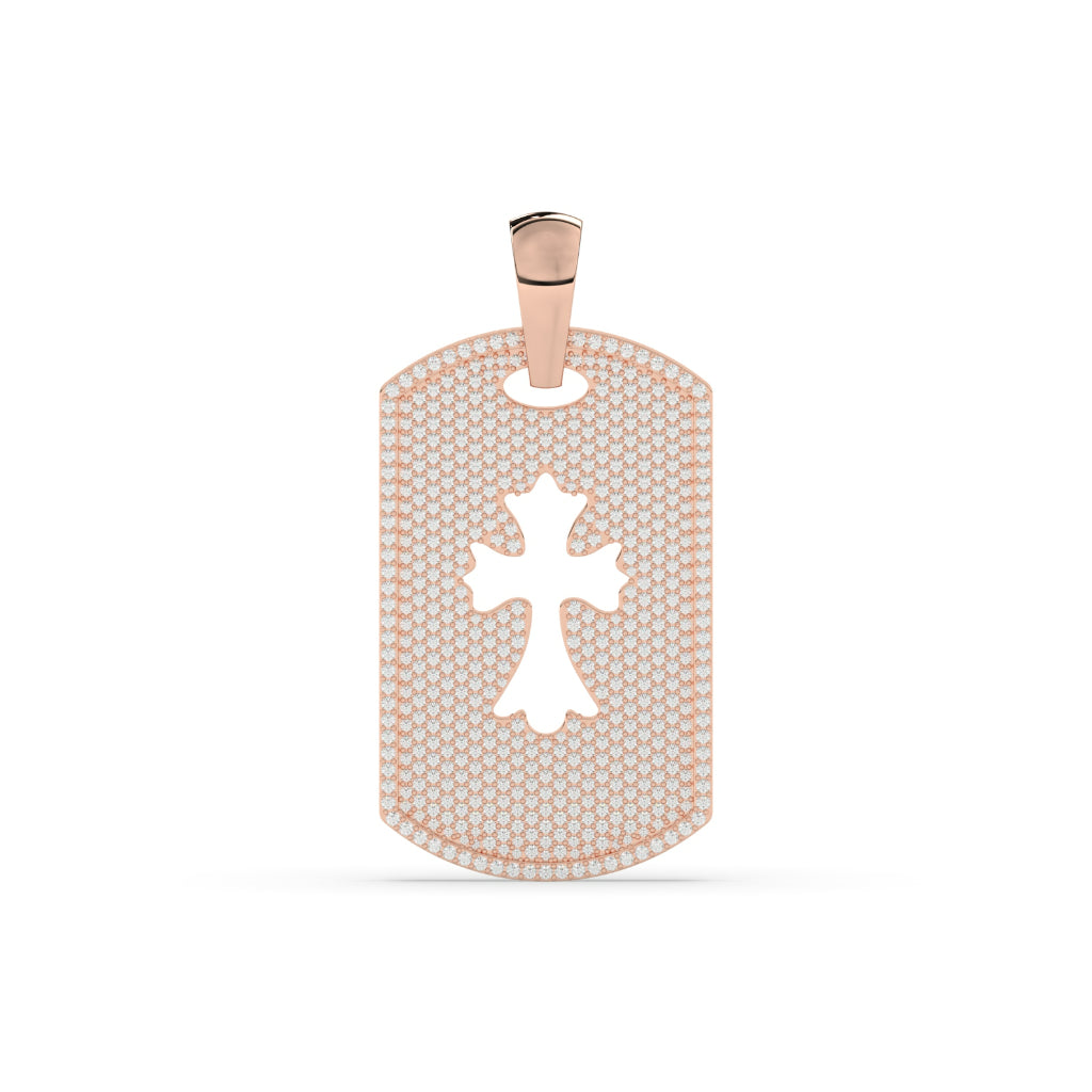 Cross Cut Gold Tag Pendant