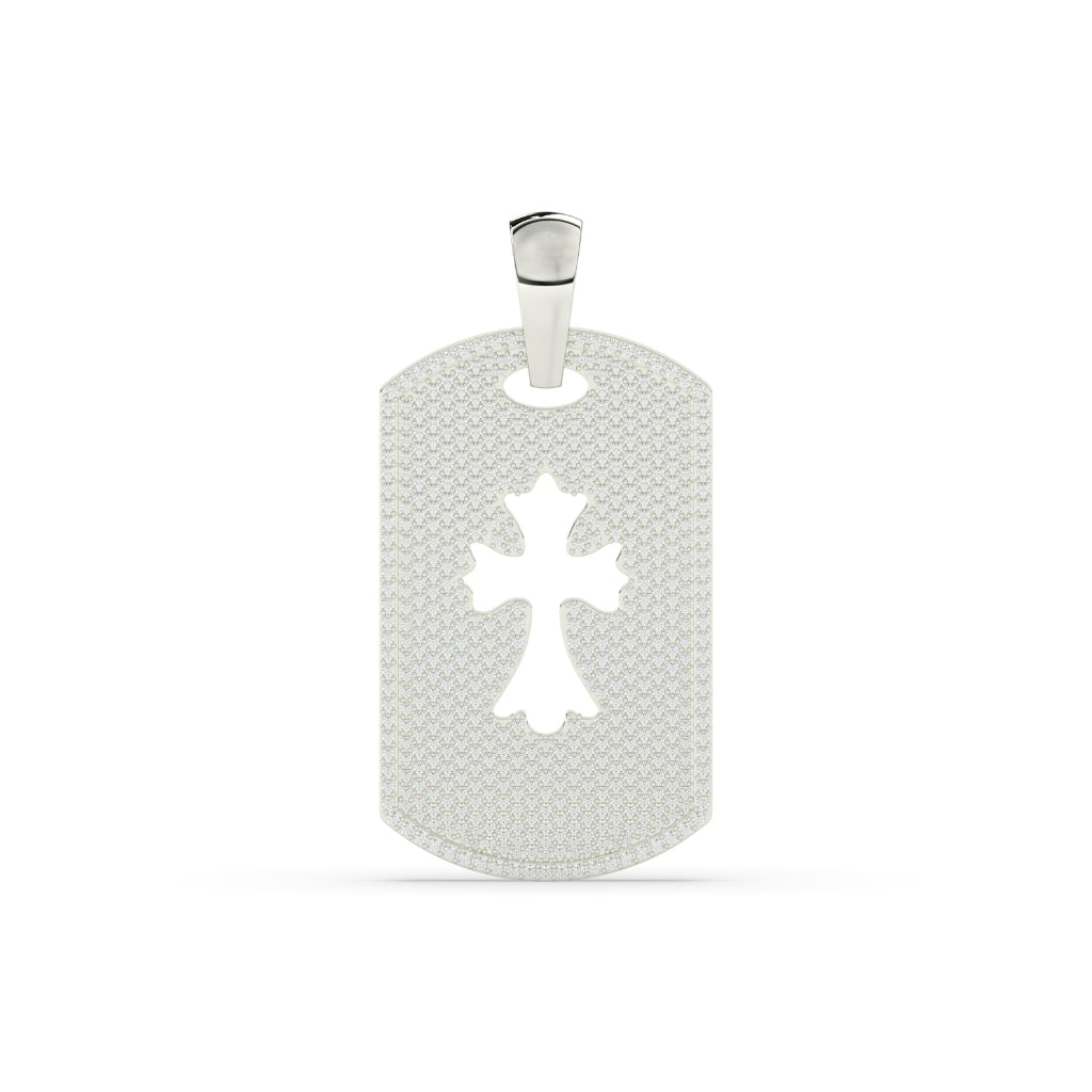 Cross Cut Gold Tag Pendant