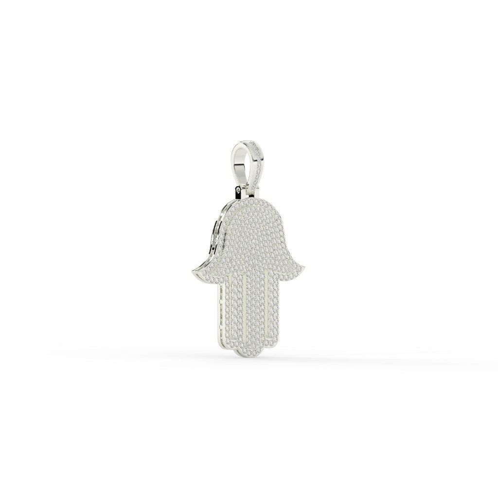 Iced Hamsa Hand Protection Pendant