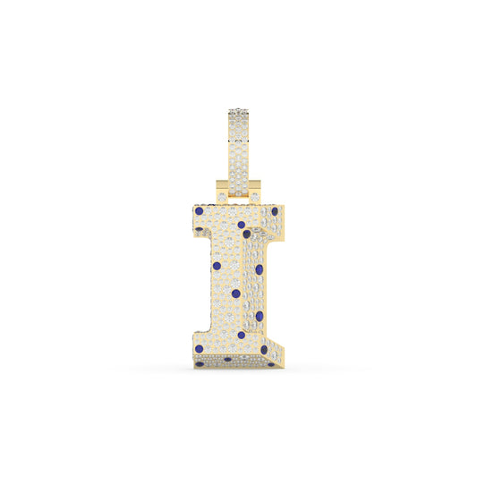 Initial I Gold Diamond Pendant