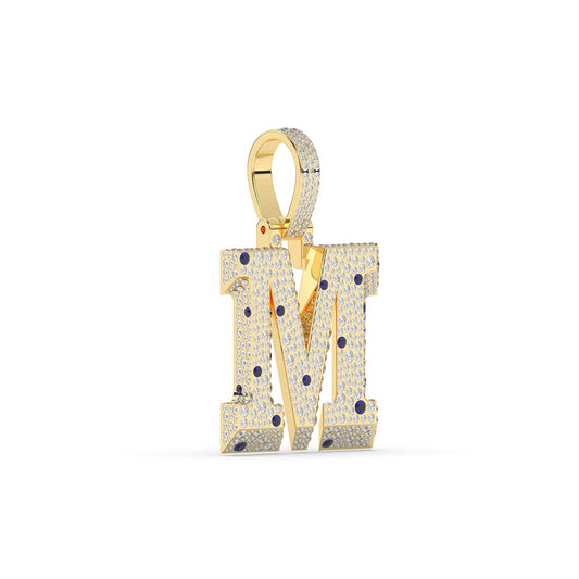 Majestic M Blue Iced Pendant