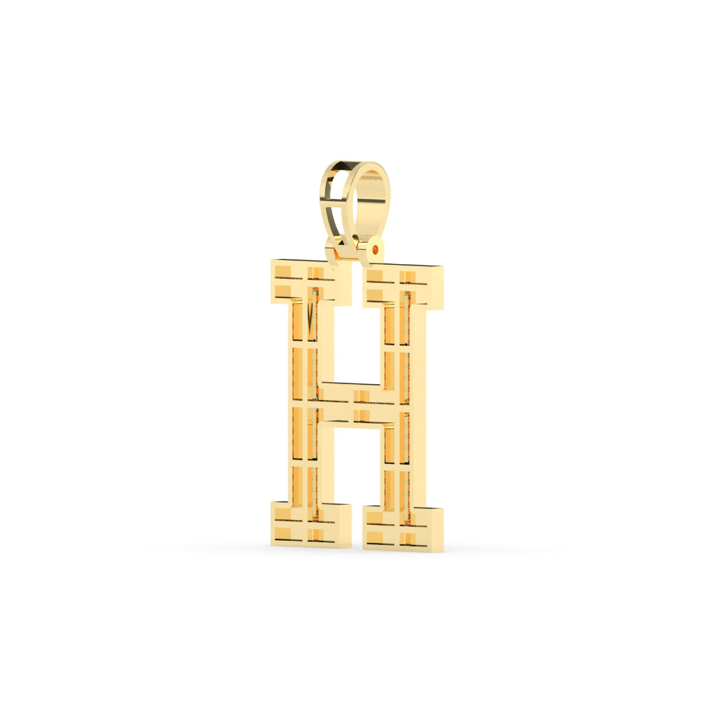 Gleaming Gold H Diamond Pendant