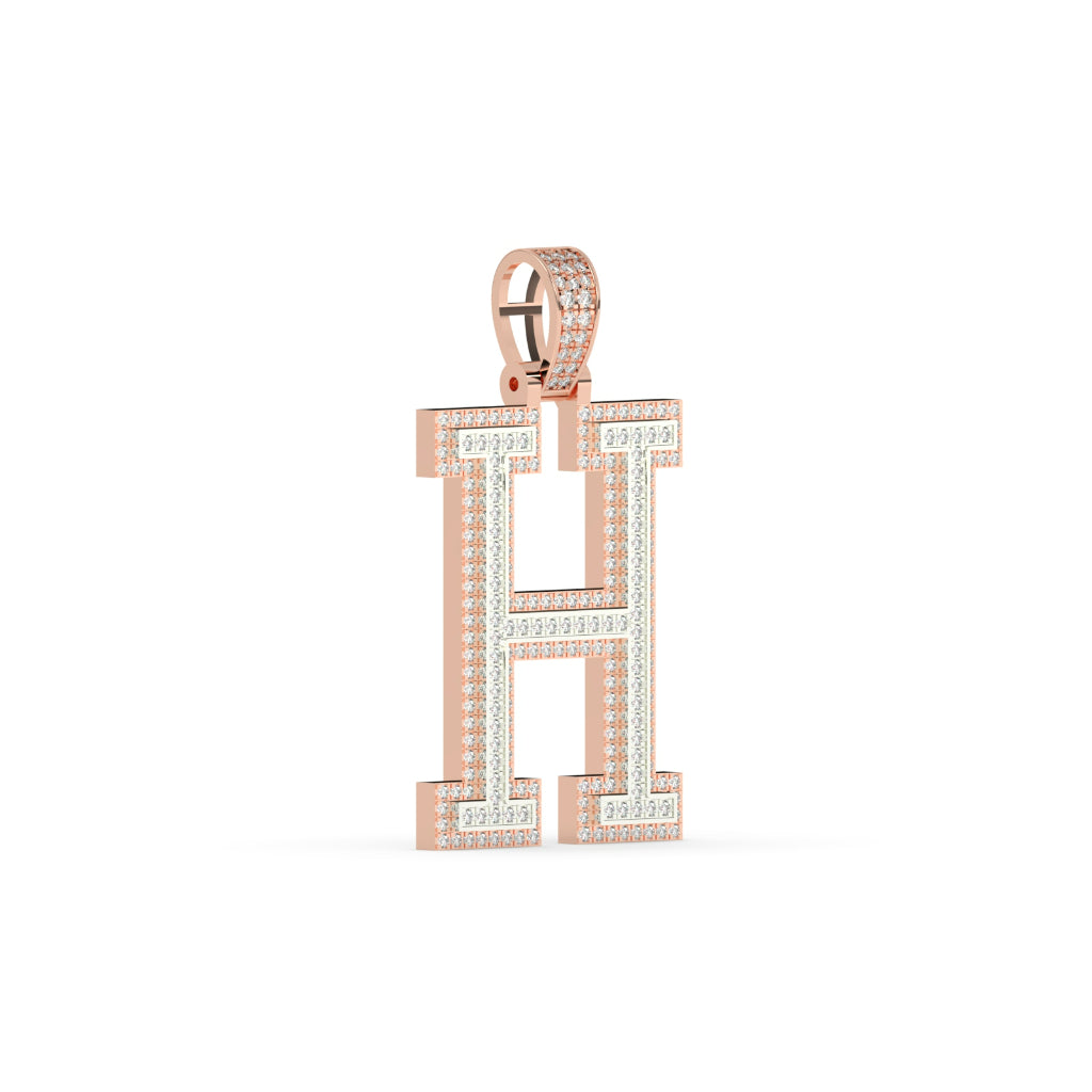 Gleaming Gold H Diamond Pendant