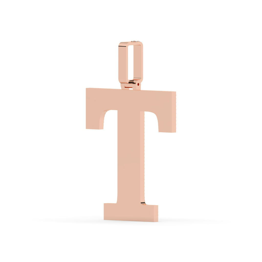 Bold Diamond T Initial Necklace